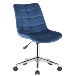 Silla de oficina Medford en terciopelo Azul