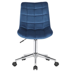 Fauteuil de bureau en velours bleu Medford