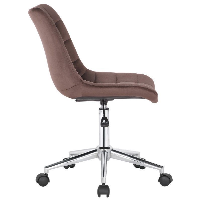 Fauteuil de bureau Medford, velours, marron