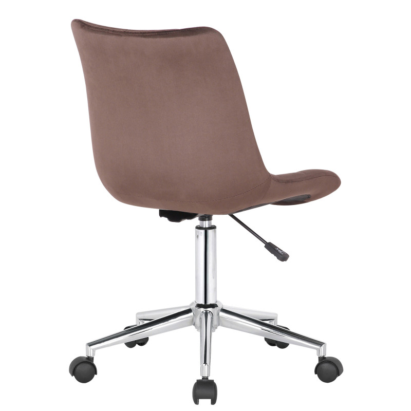 Fauteuil de bureau Medford, velours, marron