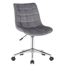 Fauteuil de bureau en velours gris Medford