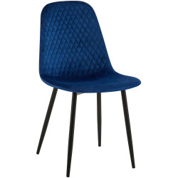 Chaise Giverny en velours bleu