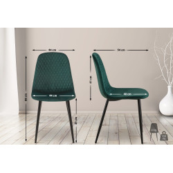 Chaise Giverny en velours vert