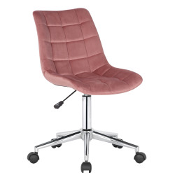Fauteuil de bureau en velours rose Medford