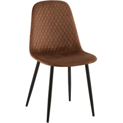 Chaise Giverny en velours brun
