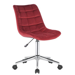Silla de oficina Medford en terciopelo Rojo