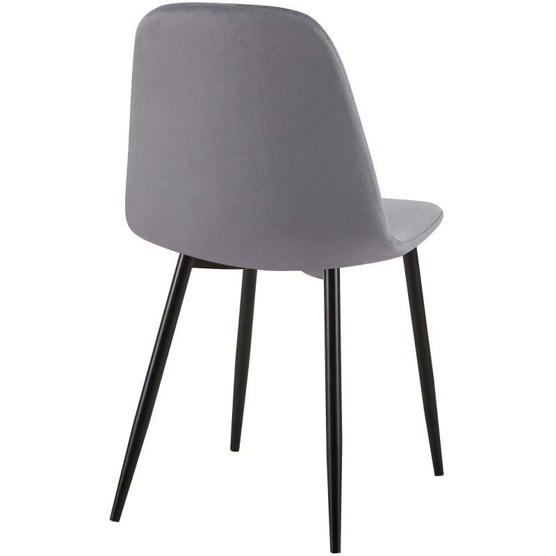Chaise Giverny en velours gris