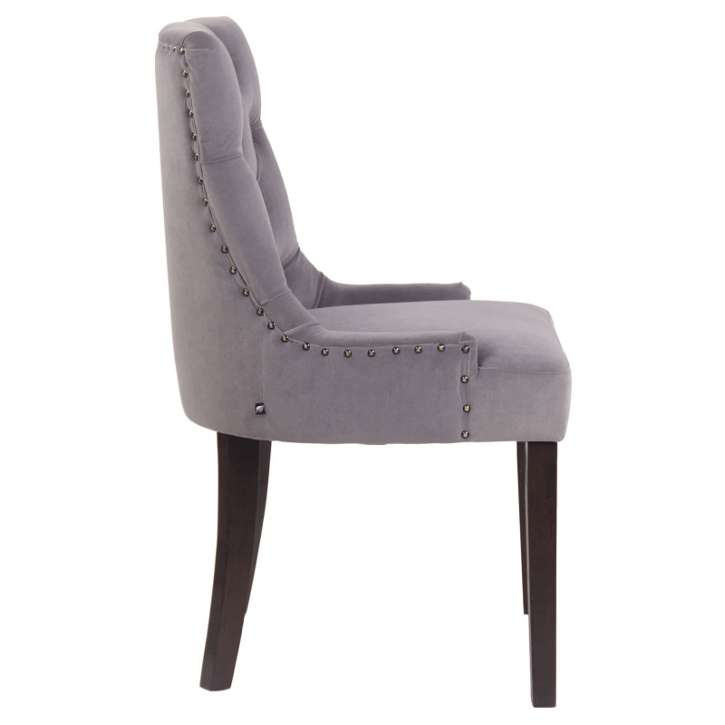 Lot de 4 chaises de salle à manger Aberdeen velours antique gris