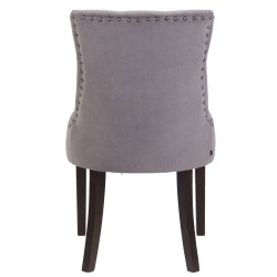 Lot de 4 chaises de salle à manger Aberdeen velours antique gris