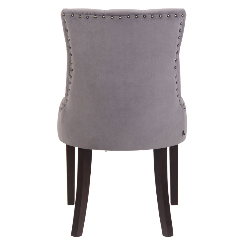Lot de 4 chaises de salle à manger Aberdeen velours antique gris