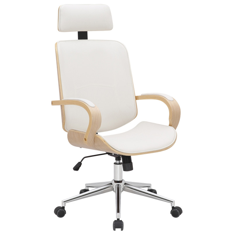 Fauteuil de bureau Dayton naturel/blanc
