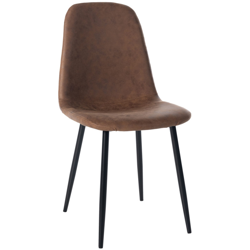 Chaise de salle à manger vintage en simili cuir Napier brun