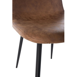 Chaise de salle à manger vintage en simili cuir Napier brun