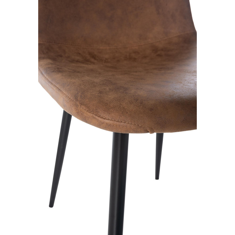 Chaise de salle à manger vintage en simili cuir Napier brun