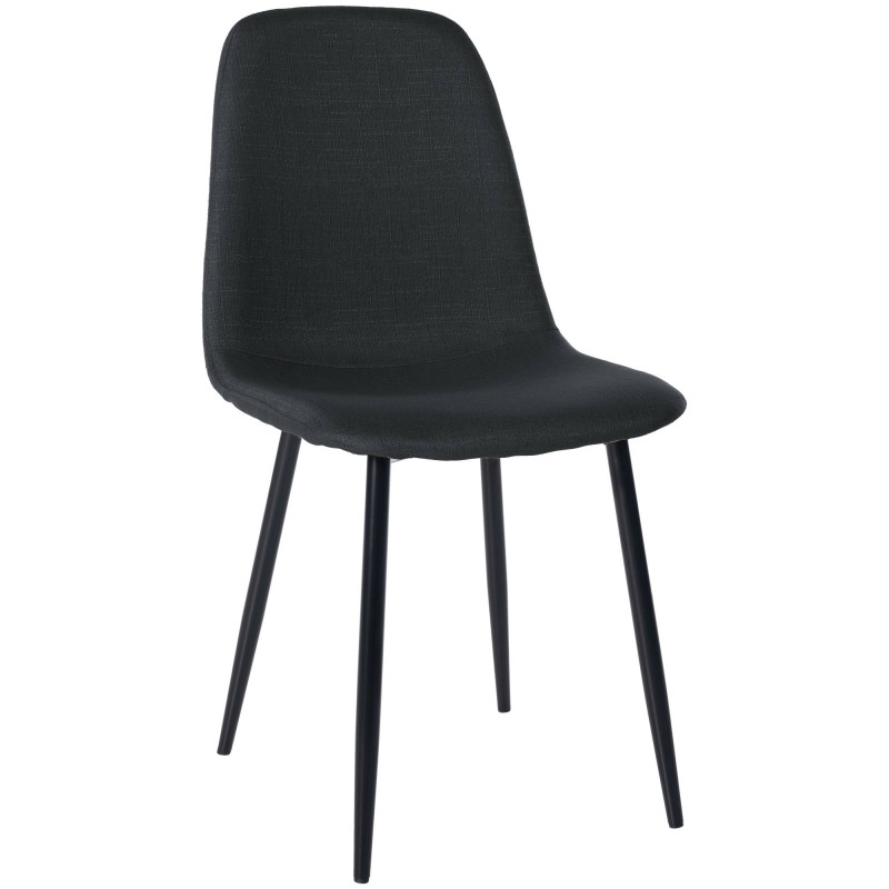 Chaise de salle à manger en tissu Napier noir