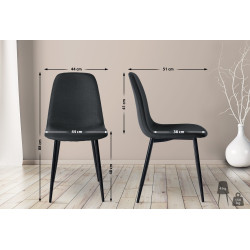 Chaise de salle à manger en tissu Napier noir