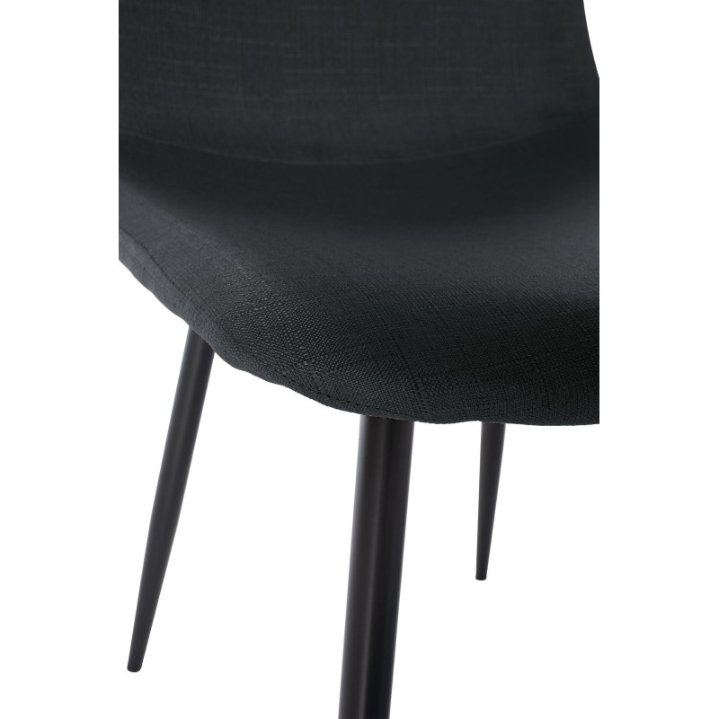 Chaise de salle à manger en tissu Napier noir