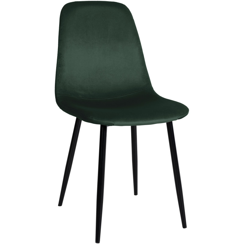 Chaise de salle à manger en velours Napier vert