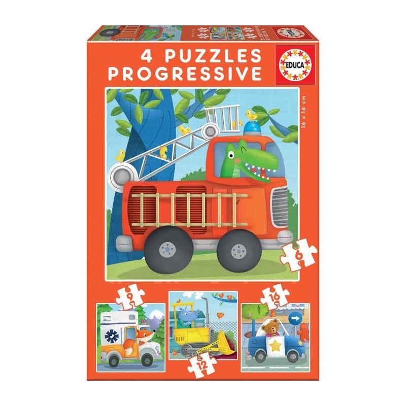 Puzzle Progressif Animaux Sauvages - EDUCA - Moins de 100 pieces - Pour Enfant