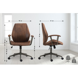 Sedia da ufficio Nampa Industrial Loft Stile antico cognac
