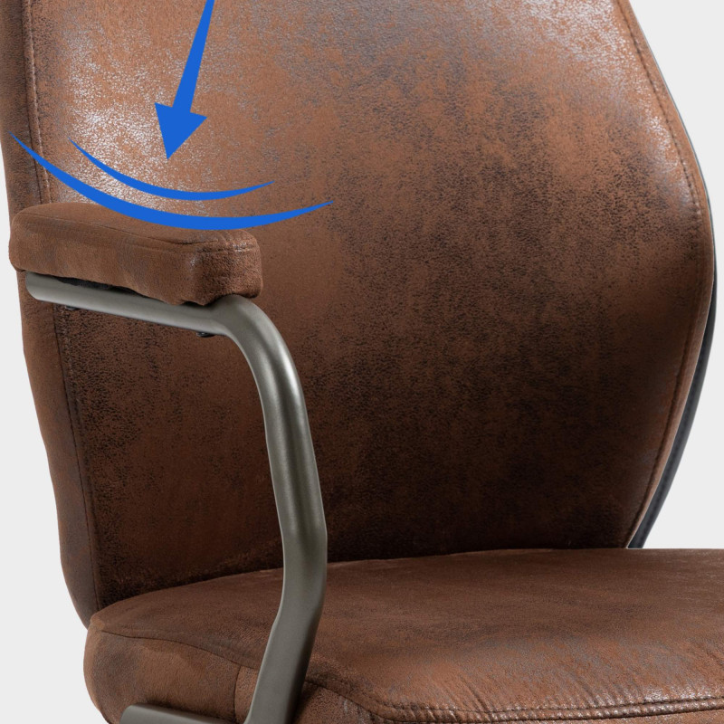 Sedia da ufficio Pocatello Industrial Loft Stile antico cognac