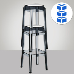Lot de 2 tabourets de bar Fox, transparents noir