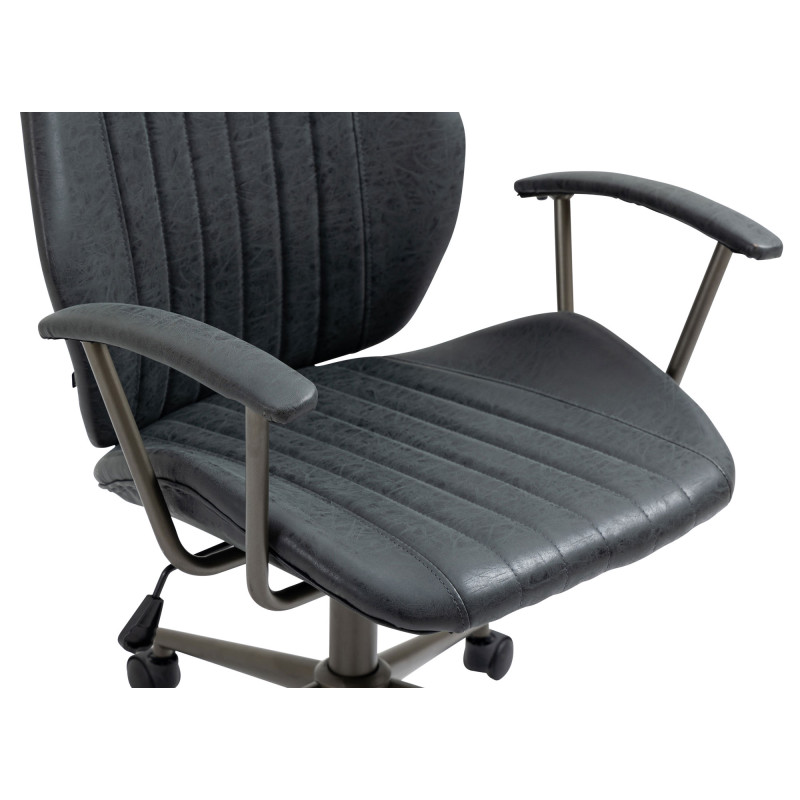 Sedia da ufficio Nampa Industrial Loft Stile antico Nero antico