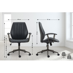 Sedia da ufficio Nampa Industrial Loft Stile antico Nero antico