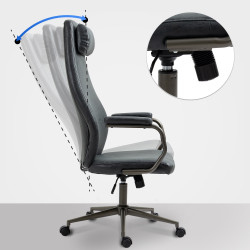 Fauteuil de bureau Pocatello noir antique