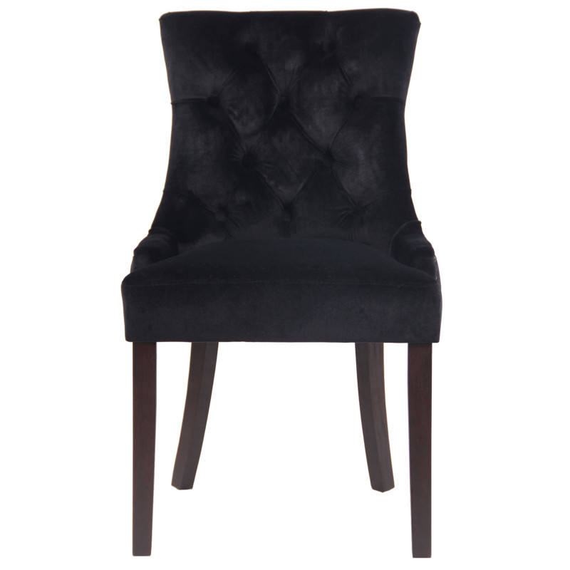 Lot de 4 chaises de salle à manger Aberdeen velours antique noir