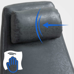 Silla de oficina Pocatello en cuero sintético y respaldo alto Negro antiguo