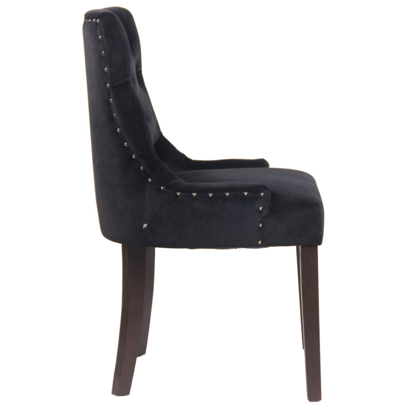 Lot de 4 chaises de salle à manger Aberdeen velours antique noir