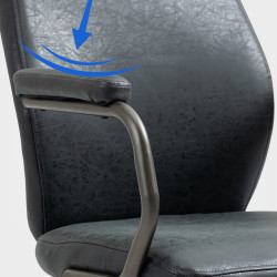 Fauteuil de bureau Pocatello noir antique