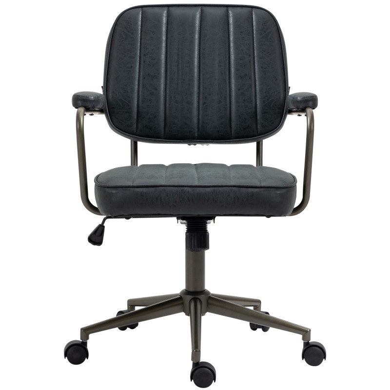 Silla de oficina Natrona en cuero sintético Negro antiguo