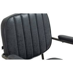 Silla de oficina Natrona en cuero sintético Negro antiguo