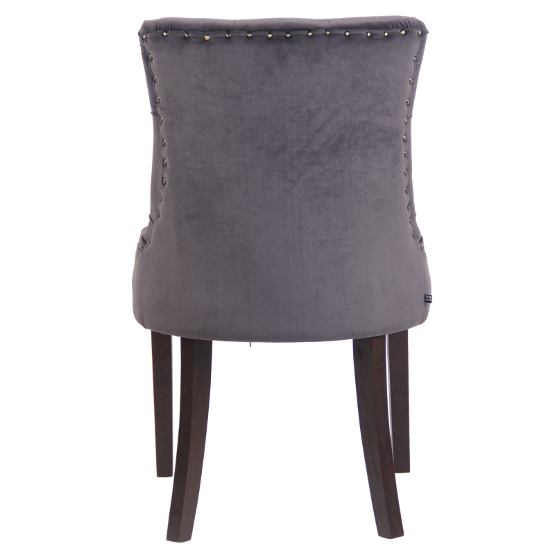 Lot de 4 chaises de salle à manger Aberdeen velours antique gris foncé