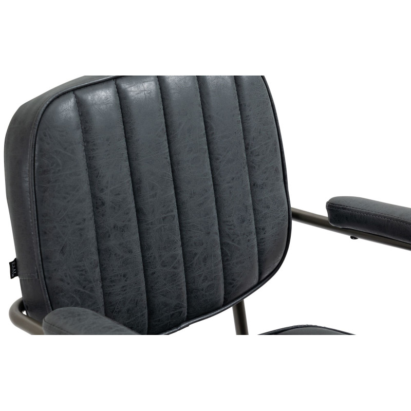 Silla de oficina Natrona en cuero sintético Negro antiguo