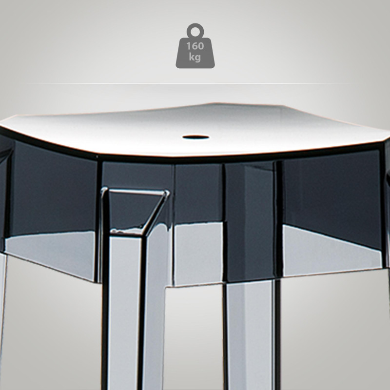 Lot de 2 tabourets de bar Fox, transparents noir