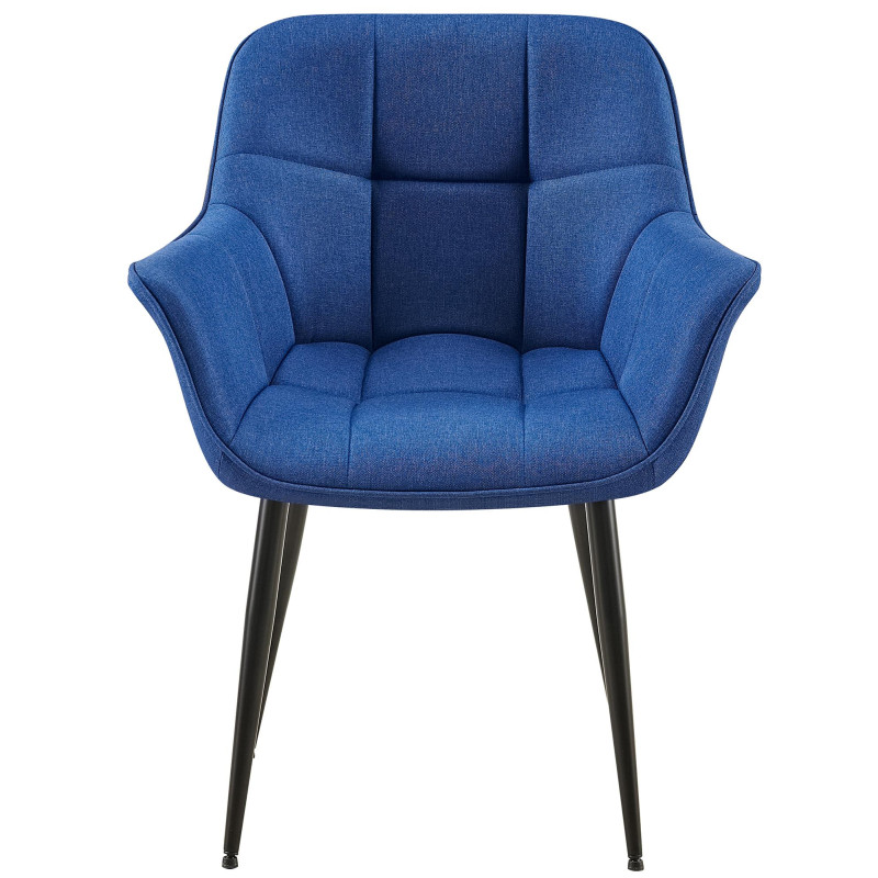 Chaise de salle à manger en tissu Roseville bleu
