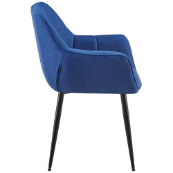 Chaise de salle à manger en tissu Roseville bleu