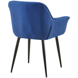Chaise de salle à manger en tissu Roseville bleu