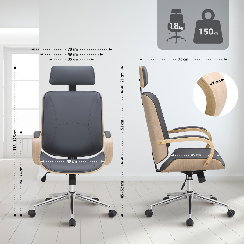 Fauteuil de bureau Dayton natura/gris