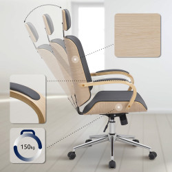 Fauteuil de bureau Dayton natura/gris