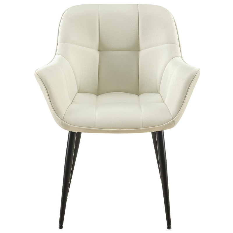 Chaise de salle à manger en tissu Roseville crème