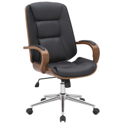 Fauteuil de bureau Yankton noyer/noir