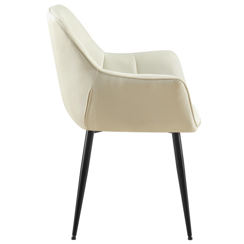 Chaise de salle à manger en tissu Roseville crème
