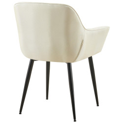 Chaise de salle à manger en tissu Roseville crème