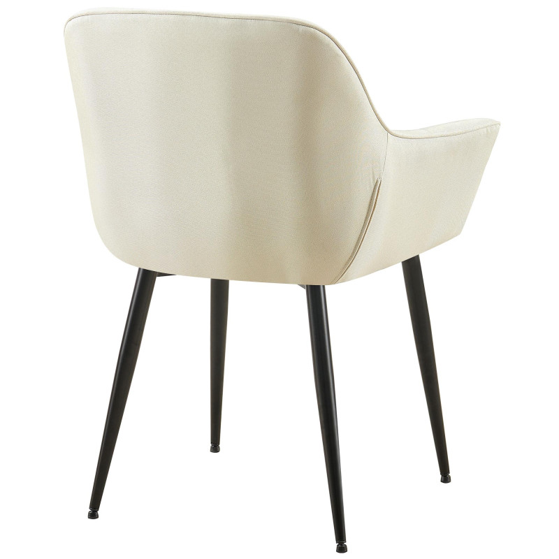 Chaise de salle à manger en tissu Roseville crème
