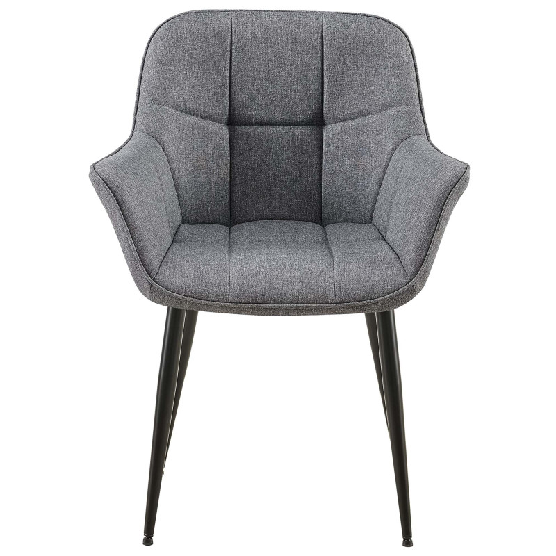 Chaise de salle à manger en tissu Roseville gris foncé