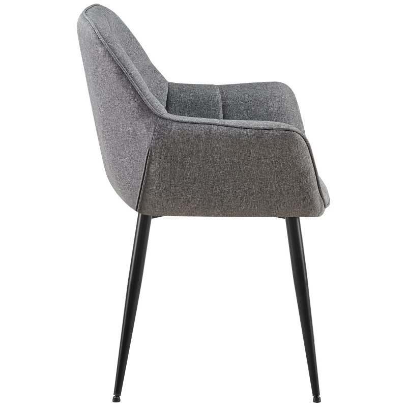 Chaise de salle à manger en tissu Roseville gris foncé